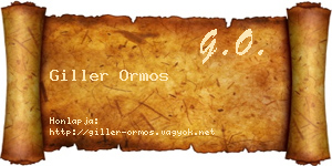 Giller Ormos névjegykártya